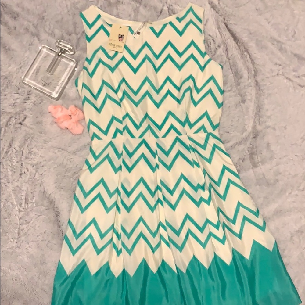 Pink Owl Summer Chevron Dress